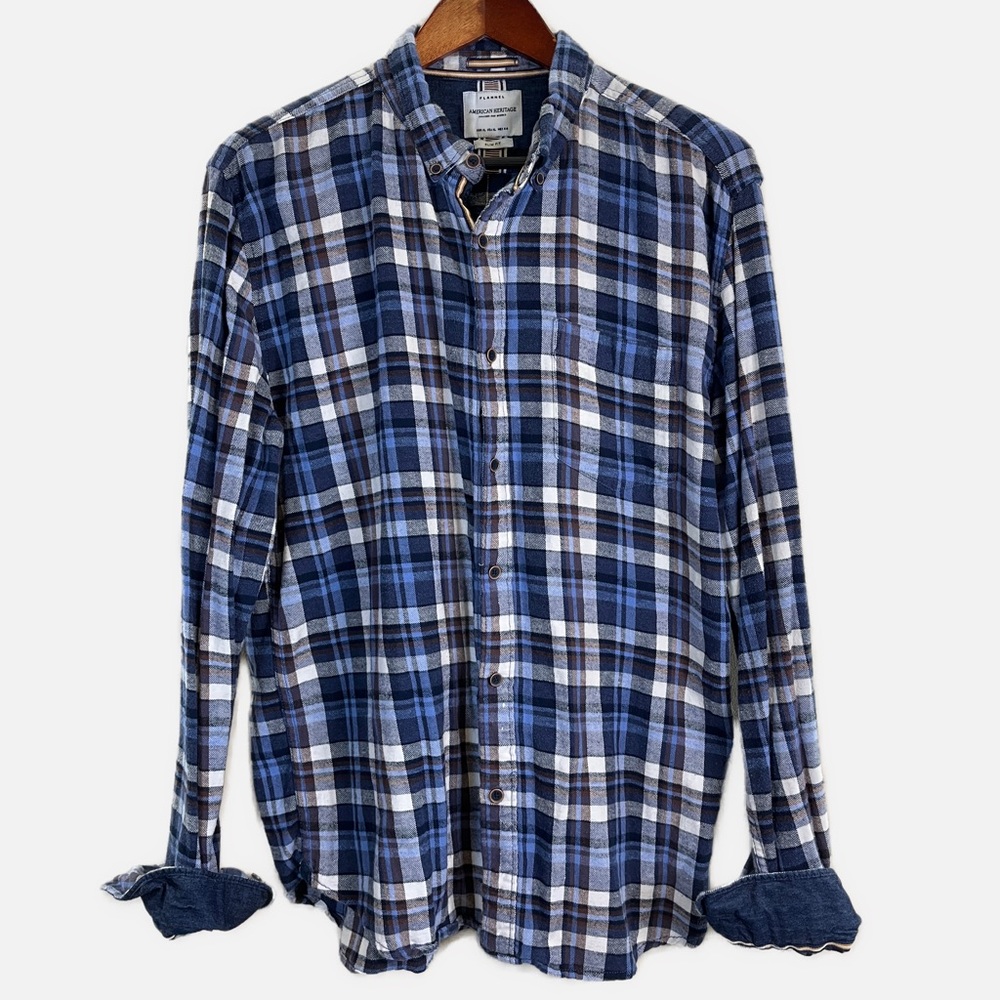 American Heritage Dawson and Brooks Men’s XL Slim Fit Plaid Flannel Shirt